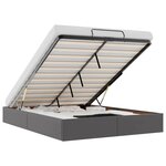 vidaXL Cadre de lit ottoman sans matelas gris 140x190 cm similicuir