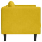 vidaXL Fauteuil avec coussin jaune velours