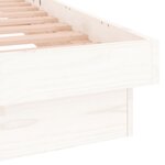 vidaXL Cadre de lit à LED sans matelas blanc bois massif