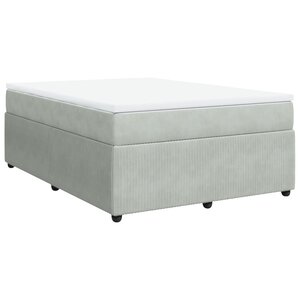 vidaXL Sommier à lattes de lit et matelas Gris clair 160x200cm Velours