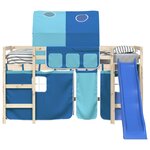 vidaXL Rideaux pour lit mezzanine avec tunnel bleu polyester