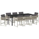 vidaXL Ensemble de salle à manger pour jardin 9 Pièces Gris clair