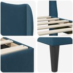 vidaXL Cadre de lit avec tête de lit Bleu 90 x 190 cm Velours