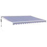 vidaXL Auvent rétractable automatique bleu et blanc 4x3 m