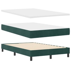 vidaXL Lit à ressorts avec matelas Vert foncé 120 x 200 cm Velours