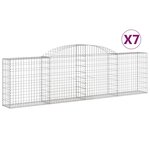vidaXL Paniers à gabions arqués 7 Pièces 300x30x80/100 cm fer galvanisé