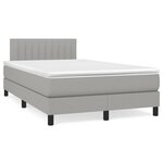 vidaXL Sommier à lattes de lit matelas LED gris clair 120x190 cm tissu