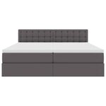 vidaXL Lit de Rangement Gris 180 x 200 cm Cuir synthétique