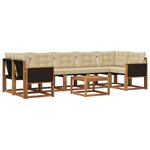 vidaXL Ensemble de canapés d'extérieur 8 pc Naturel et Beige
