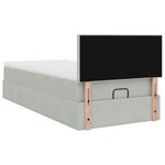 vidaXL Cadre de lit ottoman et matelas gris clair 100x200 cm velours