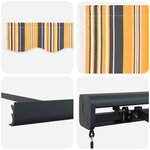 vidaXL Auvent Rétractable Multicolore 300 x 250 cm Tissu  Métal