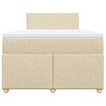 vidaXL Sommier à lattes de lit avec matelas Crème 120x200 cm Tissu
