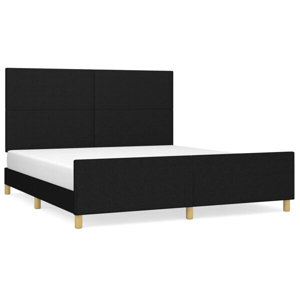 vidaXL Cadre de lit sans matelas noir 160x200 cm tissu