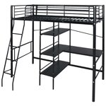 vidaXL Lit avec matelas Noir 200 x 90 cm Métал
