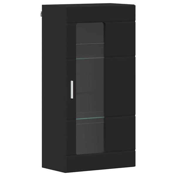 vidaXL Meuble mural avec porte Noir 55 x 29 x 100 cm Bois d'ingénierie