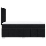 vidaXL Sommier à lattes de lit avec matelas Noir 100x200 cm Tissu