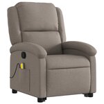 vidaXL Fauteuil inclinable de massage Taupe Tissu