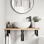 vidaXL Étagère de vasque murale acier et bois massif d'acacia