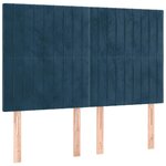 vidaXL Sommier à lattes de lit et matelas Bleu foncé 140x200cm Velours