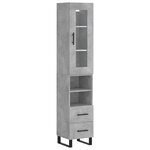 vidaXL Buffet haut Gris béton 34 5x34x180 cm Bois d'ingénierie