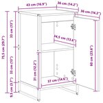 vidaXL Buffet Bois Ancien 43 x 36 x 75 5 cm Bois d'ingénierie