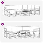 vidaXL Ensemble de canapés d'extérieur 8 pc Blanc et crème Polyester