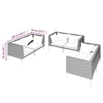 vidaXL Salon de jardin 6 Pièces avec coussins Résine tressée Gris foncé