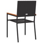 vidaXL Chaises de Jardin Empilables avec Coussins - Set de 2 Pièces en Rattan Poly Noir