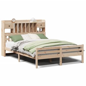 vidaXL Lit bibliothèque sans matelas 140x200 cm bois massif de pin
