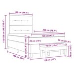 vidaXL Lit à ressorts avec matelas Gris clair 120 x 200 cm tissu