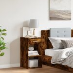 vidaXL Table de chevet Chêne fumé 35x34x65 cm Bois d'ingénierie