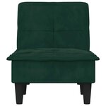 vidaXL Chaise longue vert foncé velours