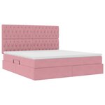 vidaXL Lit de rangement LED avec matelas Rose 180 x 200 cm Velours