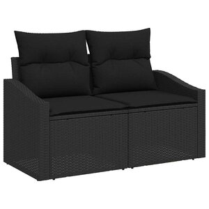 vidaXL Canapé de jardin avec coussin Noir 123 x 62 x 69 cm polyrotin