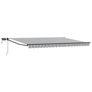 vidaXL Store rétractable manuel avec LEDs Anthracite et blanc 4 × 3 m