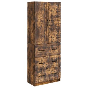 vidaXL Ensemble de Meubles 2 Pièces Chêne fumé 66 x 34 5 x 87 cm