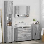 vidaXL Ensemble de mobilier de salle de bain 4 Pièces Gris Sonoma