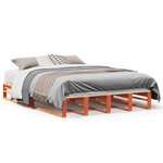 vidaXL Cadre de lit sans matelas cire marron 120x200cm bois pin massif