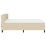 vidaXL Lit à ressorts avec tête de lit Crème 200 x 140 cm tissu