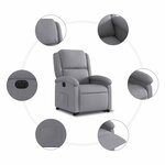 vidaXL Fauteuil inclinable électrique gris clair tissu