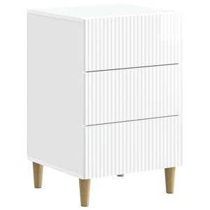 vidaXL Cabinet de chevet Blanc brillant 43 x 41 x 66 5 cm