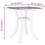 vidaXL Table de jardin noir 53x53x53 cm aluminium coulé