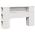 vidaXL Tête de lit avec rangement blanc 140 cm bois massif de pin