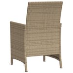vidaXL Ensemble de bistro 3 Pièces avec coussins beige résine tressée