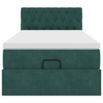 vidaXL Cadre de lit ottoman avec matelas vert foncé 100x200 cm velours