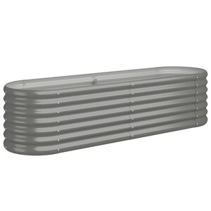 vidaXL Lit surélevé de jardin Acier galvanisé 152x40x36 cm gris