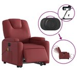 vidaXL Fauteuil inclinable de massage électrique rouge bordeaux
