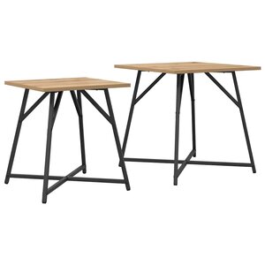 vidaXL Ensemble de tables d'appoint 2 Pièces Chêne artisanal et noir