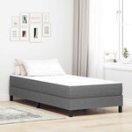 Matelas à ressorts ensachés vidaXL Gris clair  taille moyenne 90x200x20 cm  en tissu