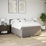vidaXL Sommier à lattes de lit avec matelas Taupe 140x190 cm Tissu